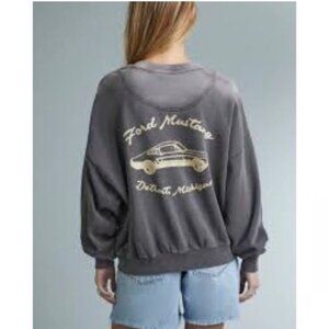 Ford Motor Co Ford Mustang Acid Wash Gray Medium Sweatshirt Embroidered